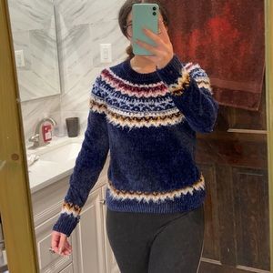 Aqua Multicolored Knit Sweater